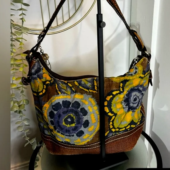 Vintage Fossil Fibrant Floral Shoulder Bag - Picture 1 of 10